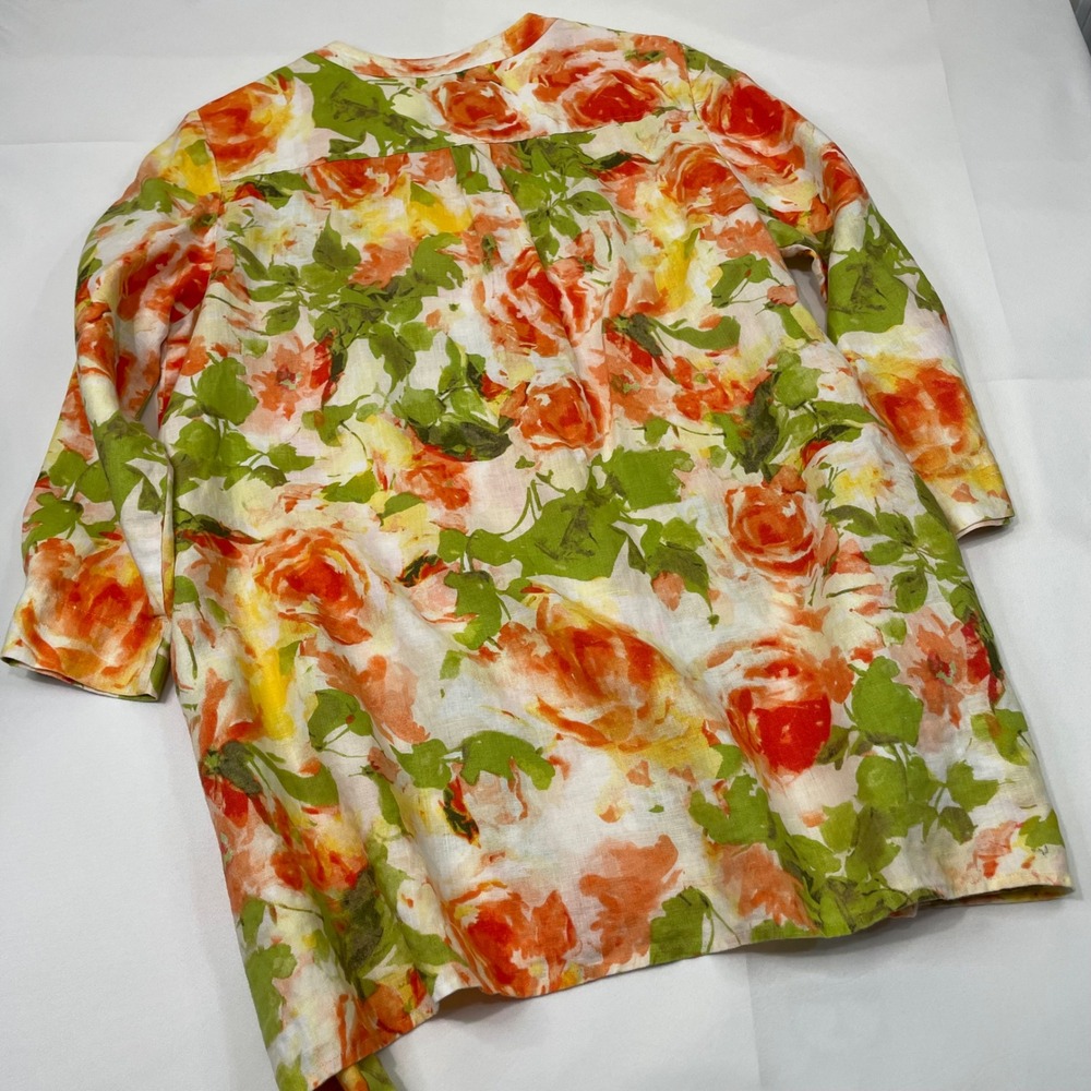 Jones New York Sport Women's Linen Blend Floral Tunic Top Size Large - Picture 13 of 15